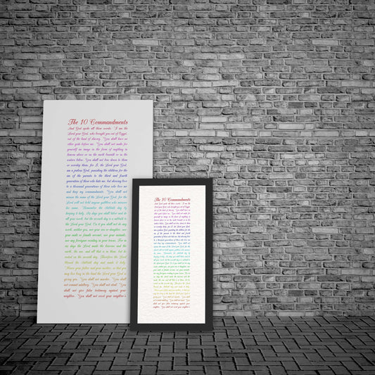 Ten Commandments in Color - HoneycombProverbs - Religious Home & Decor - Christian Wall Art