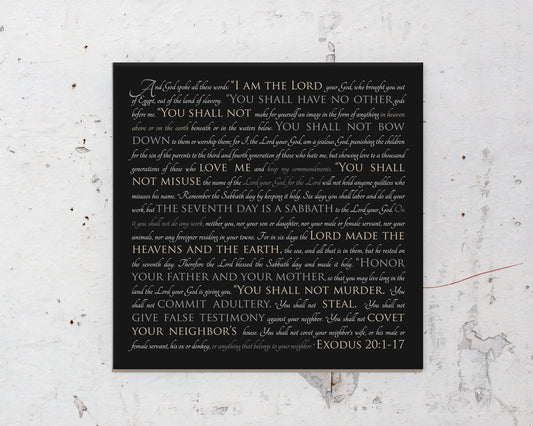 The 10 Commandments or Custom Scripture Wall Decor - HoneycombProverbs - Giclée - Christian Wall Art