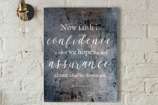Hebrews 11:1 Distressed Metal Sign - HoneycombProverbs - Signs - Tin and Aluminum Gifts