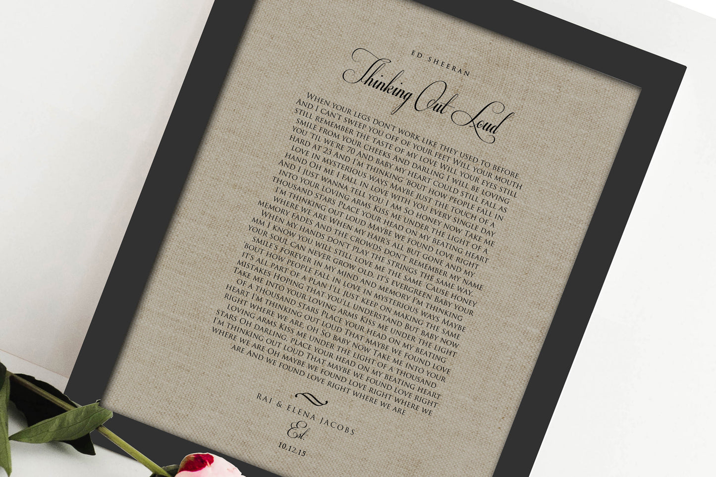 Our 1st Dance, Linen Anniversary Keepsake - HoneycombProverbs - Gifts For The Couple - Rustic Lyrics Wall Decor