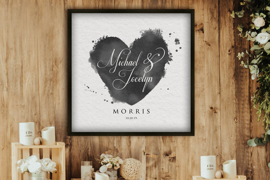 Lovestamp Framed Personalized Paper Gift - HoneycombProverbs - Gifts For The Couple -
