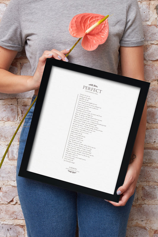 Framed Wedding Song on Pure Strathmore Cotton - HoneycombProverbs - Gifts For The Couple - 2nd Anniversary Gifts