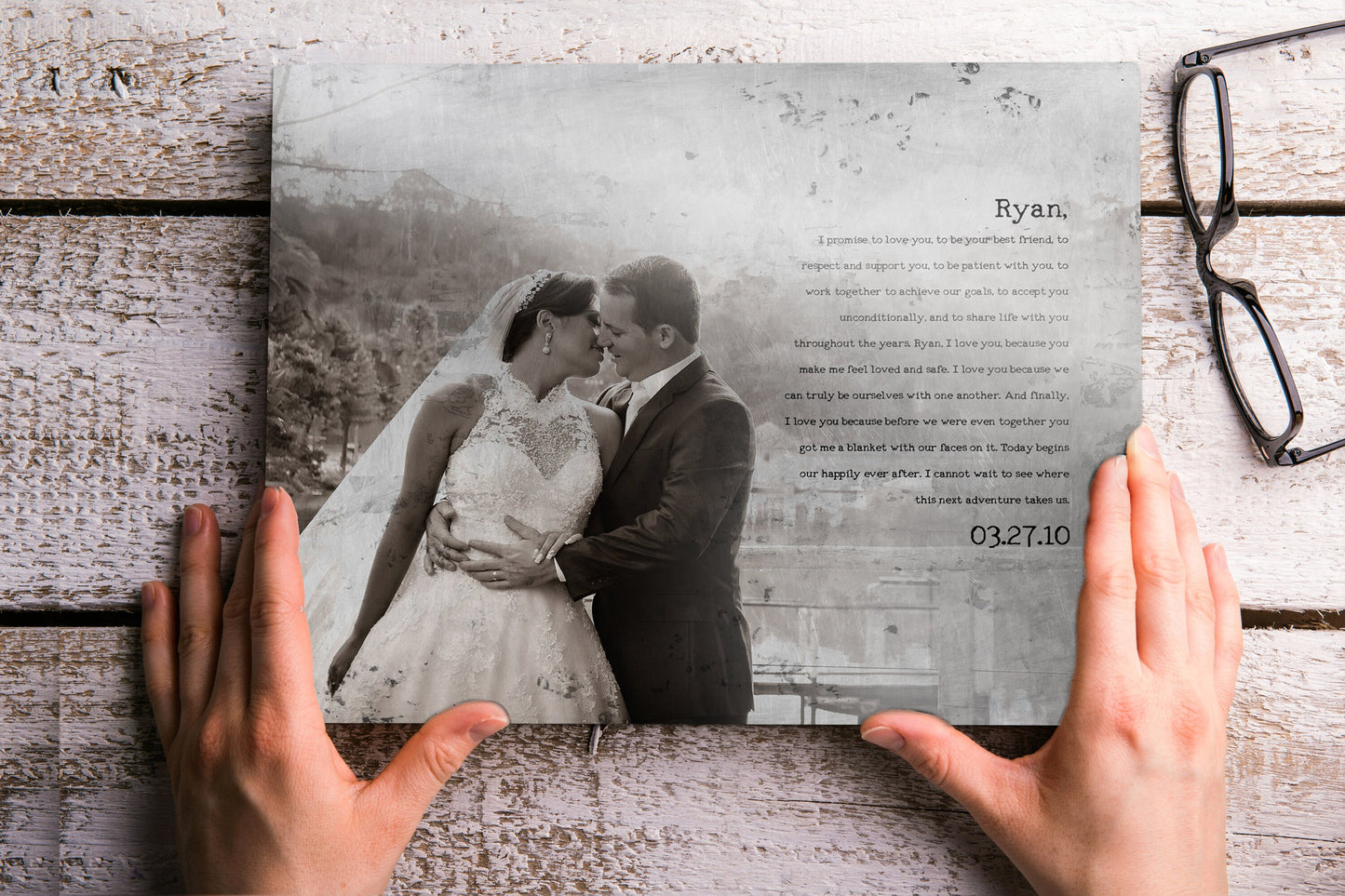 Rustic Tin Photo Gift with Words - HoneycombProverbs - Signs - Tin and Aluminum Gifts