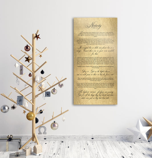 Nativity Story Sign in Rustic Gold - HoneycombProverbs - Signs -