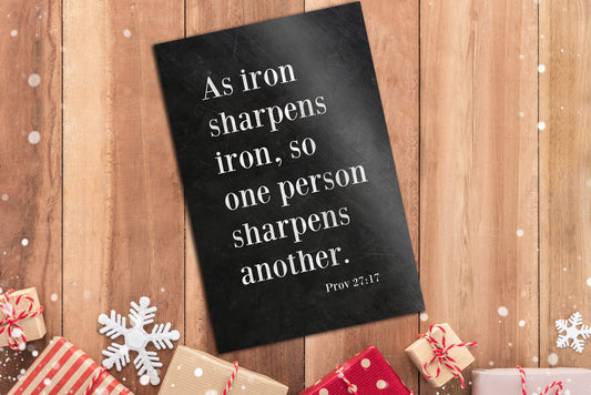Proverbs 27:17, As Iron Sharpens Iron - HoneycombProverbs - Signs - Christian Wall Art