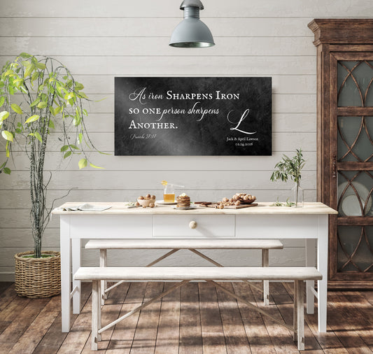 Iron Sharpens Iron Personalized Couple's Gift - HoneycombProverbs - Signs - Christian Wall Art