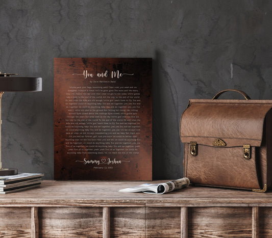 Our 1st Dance Bronze Anniversary Song Lyric Sign - HoneycombProverbs - Signs - Vintage Lyrics Wall Art