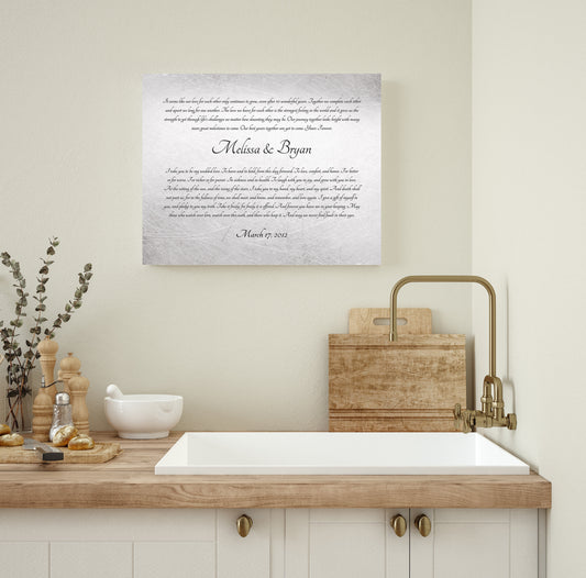 Tin Anniversary Gift, Large Wedding Vow Sign - HoneycombProverbs - Signs - Tin and Aluminum Gifts
