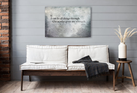 I Can Do All Things, Grunge Christian decor - HoneycombProverbs - Religious Home & Decor - Christian Wall Art