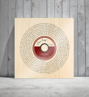 Wood Vinyl Record Song Art