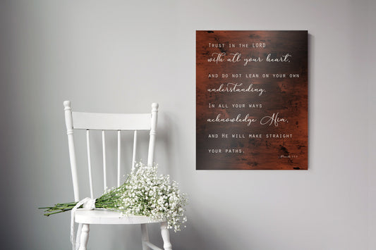 Proverbs 3:5-6 Rustic Wall Decor - HoneycombProverbs - Signs - Christian Wall Art