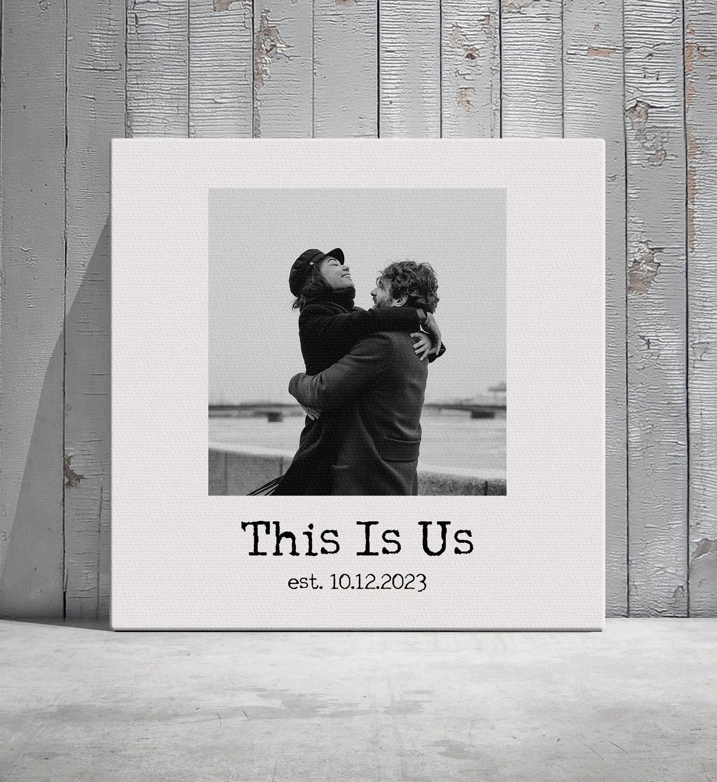 This Is Us, Personalized Photo Canvas - HoneycombProverbs - Wall Decor - 2nd Year Cotton Art