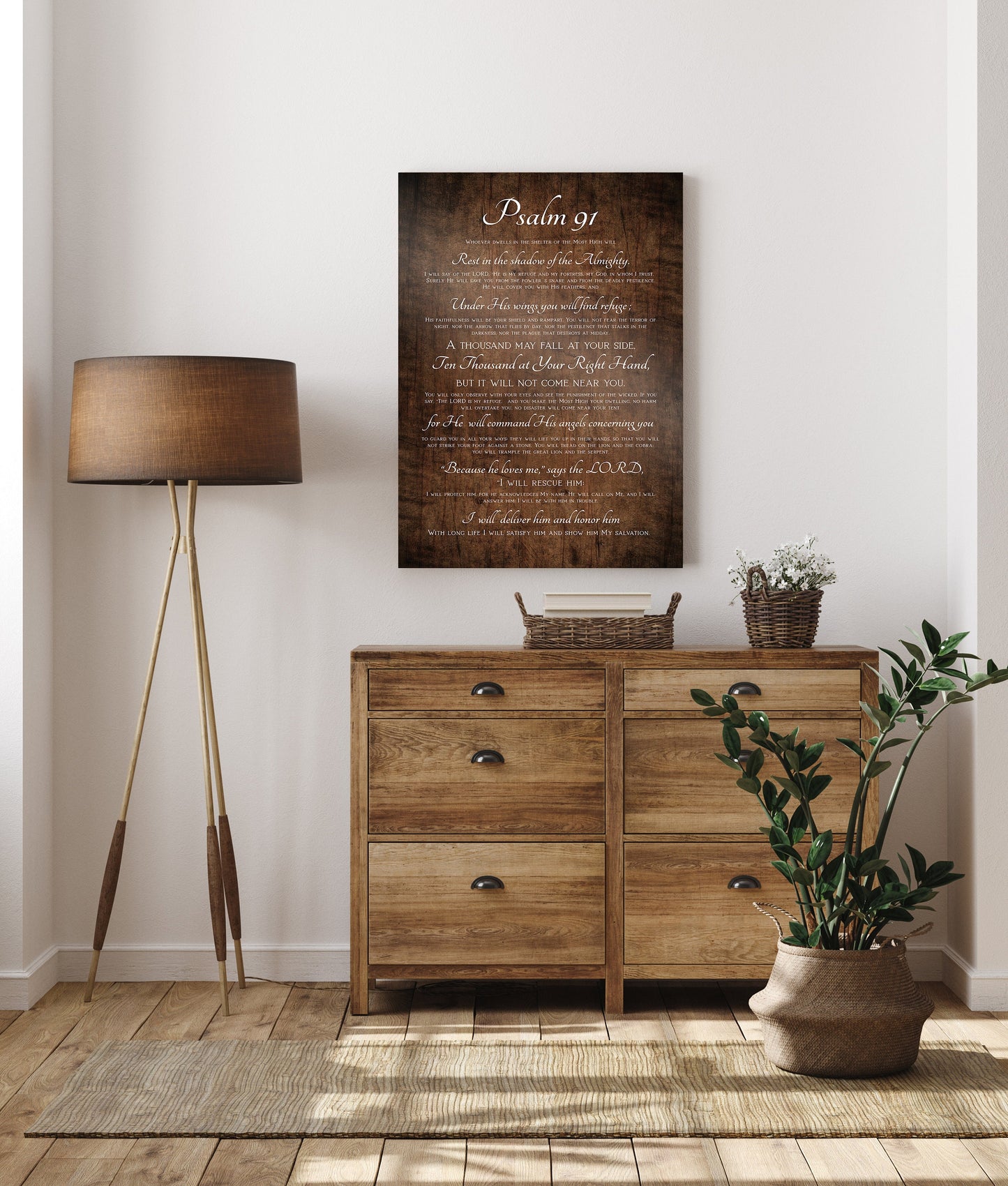 Military Spouse Gift, The Soldier's Psalm 91 Wall Decor - HoneycombProverbs - Religious Home & Decor - Christian Wall Art