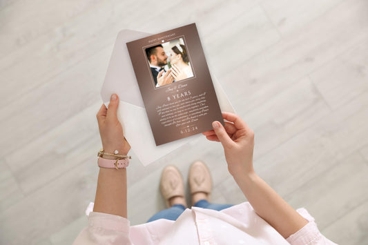 "Captured Milestones" Personalized Metal Photo Anniversary Card - HoneycombProverbs - Anniversary Cards - Tin and Aluminum Gifts