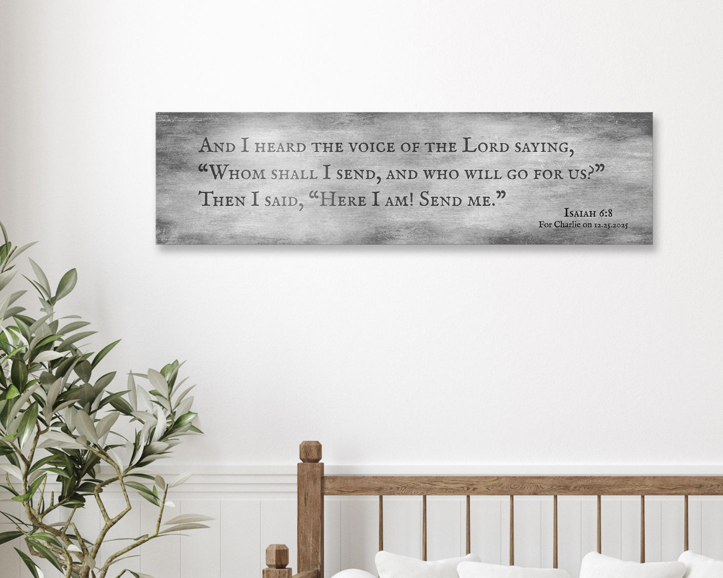 Personalized Isaiah 6:8 Tarnished Metal Sign- Here I Am Send Me - Christian Plaque - Religious Gift - HoneycombProverbs - Signs - Tin and Aluminum Gifts
