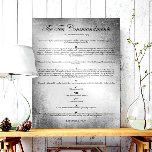 The Ten Commandments; Vintage Tin Wall Art - HoneycombProverbs - Signs - Tin and Aluminum Gifts