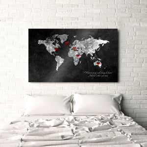 Iron Anniversary Map & Coordinates Art
