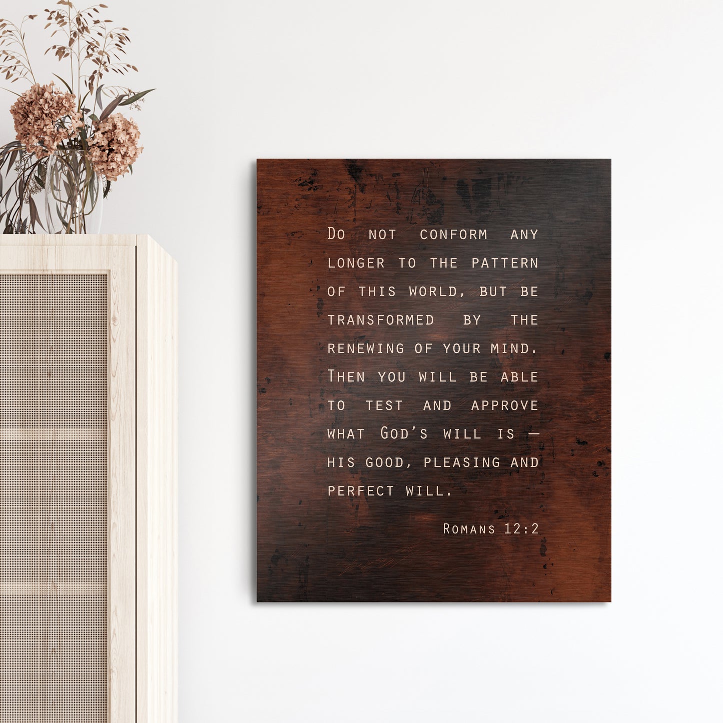 Personalized Aged Metal Scripture Sign