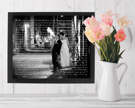 Framed Vows with Photo - Fine art and canvas personalized anniversary and inspirational gifts