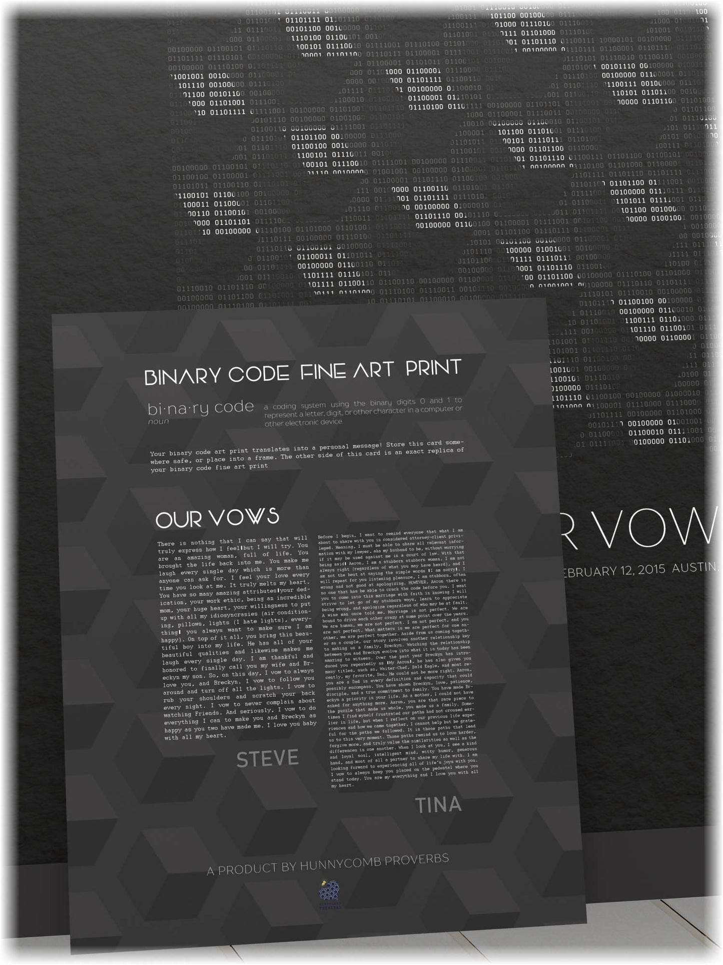 Vow art, Framed, Binary Code, first, dance, lyrics, paper, programmer, anniversary, for, him, husband, valentine's, geek, 1st, computer,gift