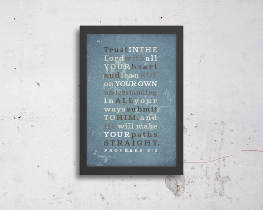 Proverbs 3:5, Subway art, canvas, Scripture, sign, for, wall, art, gift, him, son, Bible verse, prints, Scriptures, Framed, gifts, Christmas