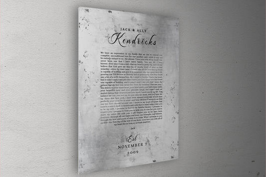 Tin Wedding Anniversary Gift, Wedding Vow Keepsake