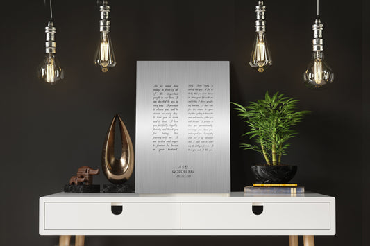 Mens Tin Gift, Wedding Vow Print