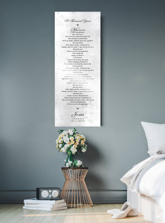 Shabby Chic Wedding Song Sign on Tarnished Tin