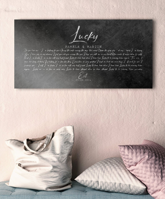 Custom Wedding Song Sign on Iron