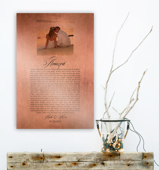 Personalized Copper Photo Gift with Song