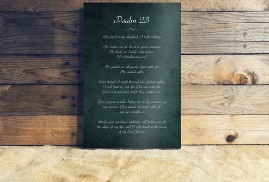 The Lord is my Shepherd I shall not want, Psalm 23, Gift for Christian, Peace, Encouragement, Bible Verse, Sign, Scripture, Pastor Gift Idea