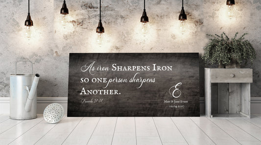 5 year anniversary gift for him, As Iron Sharpens Iron