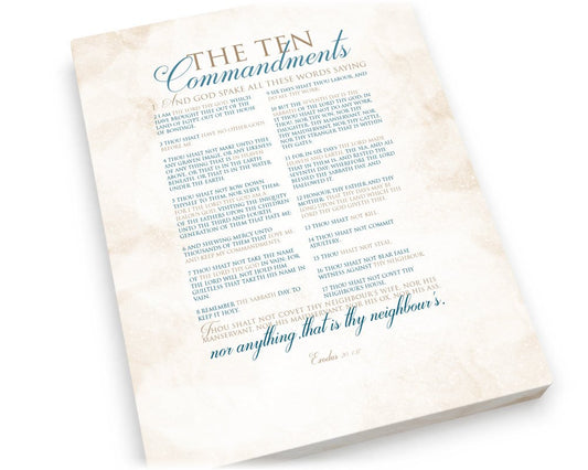 10 Commandments; The Ten Commandments on canvas or fine art paper, Exodus 20 word art, Christian themed typography