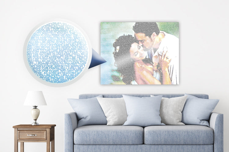 Tin & Aluminum Anniversary Word Art Portraits from Honeycomb Proverbs, personalized and handcrafted in Texas