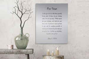 Tin & Aluminum Anniversary Wedding Vow Art