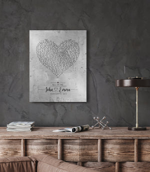 Song Lyric Art on Metal