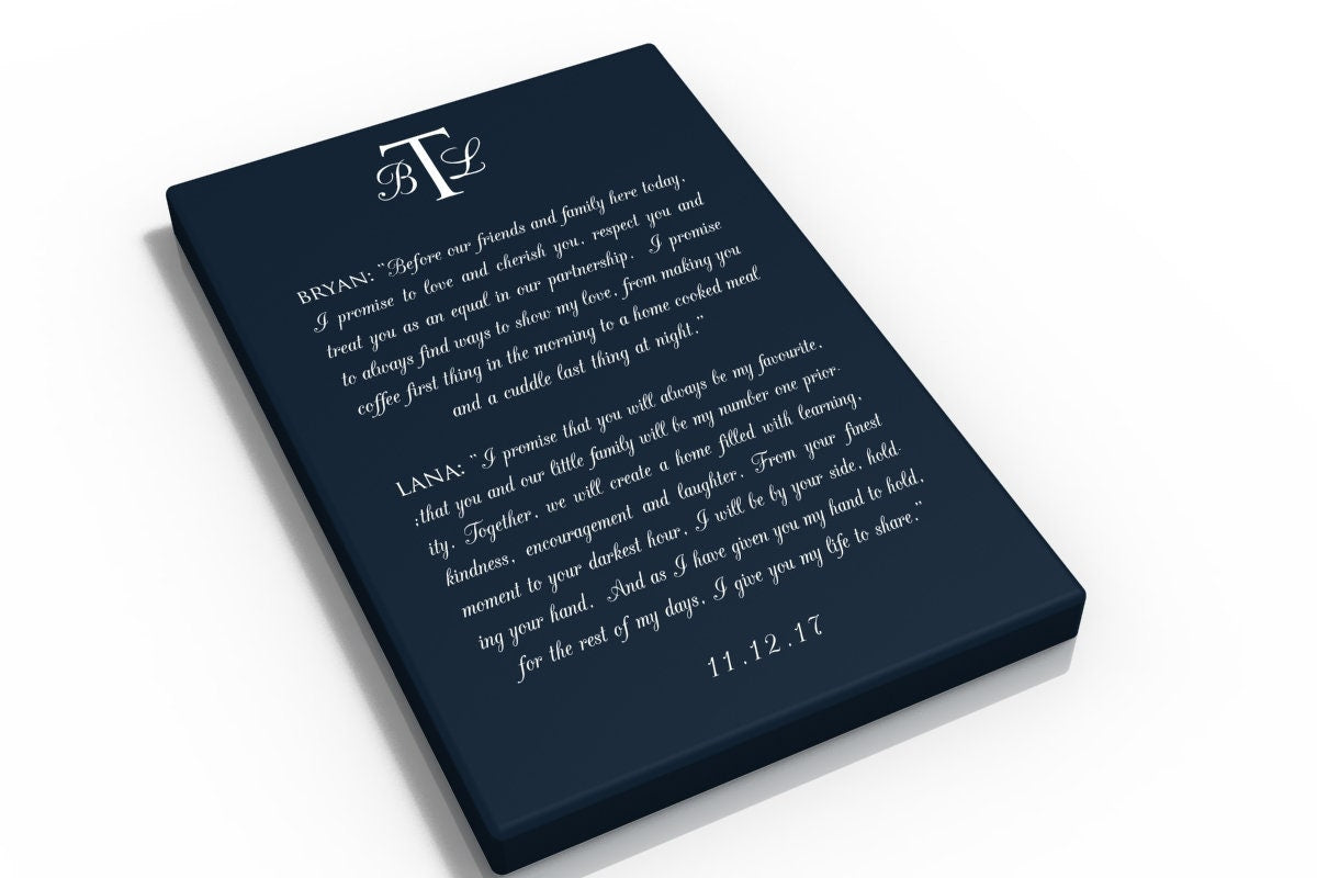 Monogrammed Wedding Vow Art - HoneycombProverbs - Giclée - Wedding Vow Wall Art