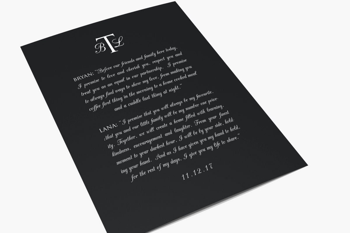 Monogrammed Wedding Vow Art - HoneycombProverbs - Giclée - Wedding Vow Wall Art