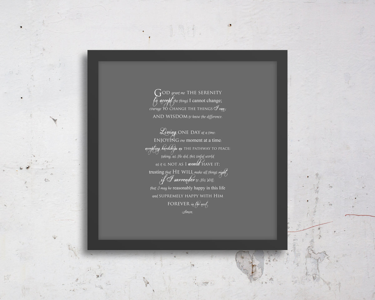 Serenity Prayer Custom Framed or Canvas Gift Decor - HoneycombProverbs - Giclée - Christian Wall Art