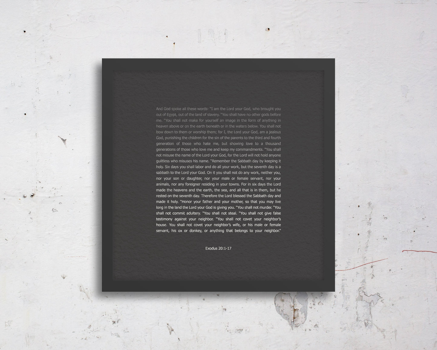 The 10 Commandments Modern Ombre Custom Christian Wall Decor - HoneycombProverbs - Religious Home & Decor - Christian Wall Art