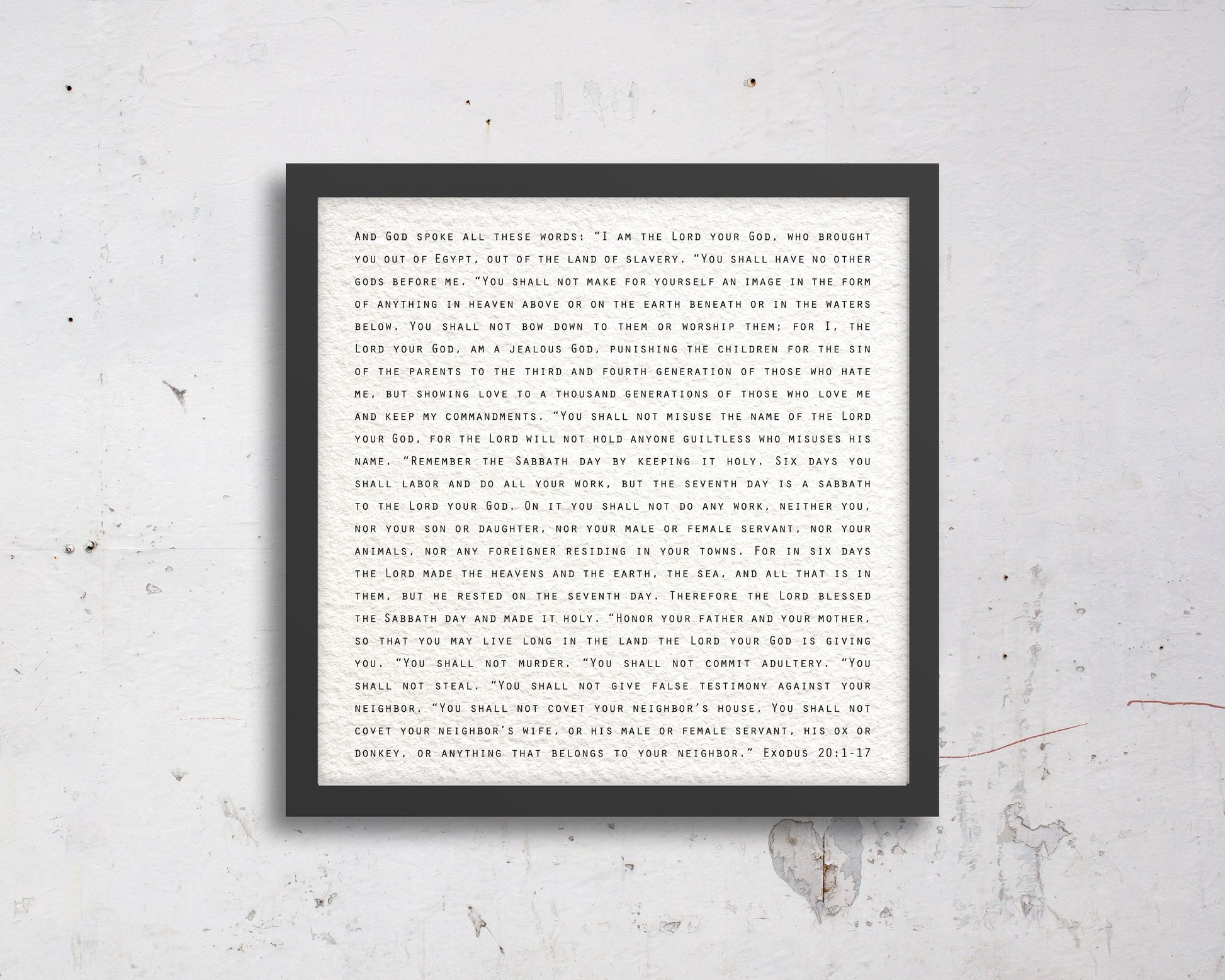 The 10 Commandments Black and White Modern Decor - HoneycombProverbs - Giclée - Christian Wall Art