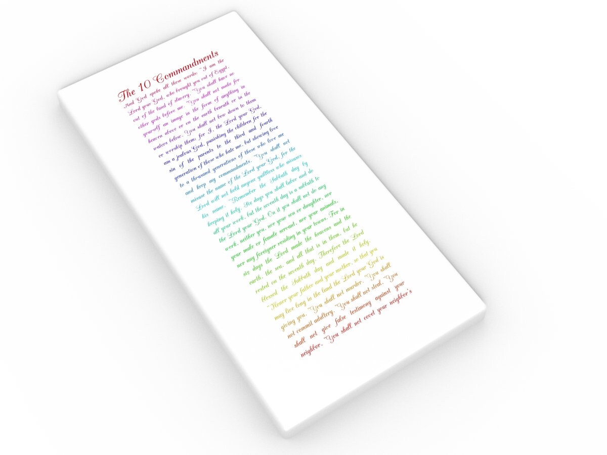 Ten Commandments in Color - HoneycombProverbs - Religious Home & Decor - Christian Wall Art