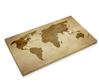 Rustic Long Distance Love Map - HoneycombProverbs - Giclée - 2nd Year Cotton Art