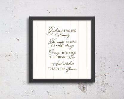 Serenity Prayer Customized Wall Art on Canvas or Framed - HoneycombProverbs - Giclée - Christian Wall Art