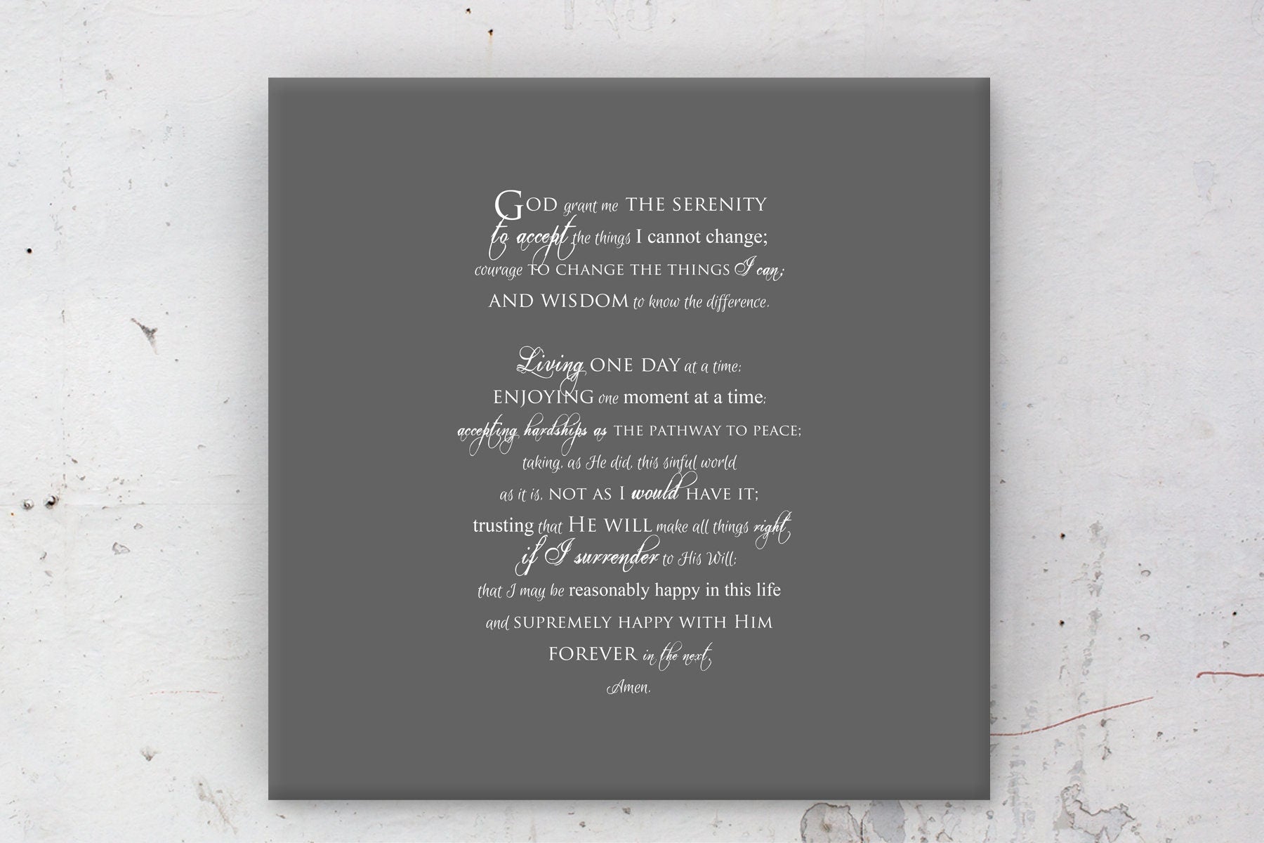 Serenity Prayer Custom Framed or Canvas Gift Decor - HoneycombProverbs - Giclée - Christian Wall Art