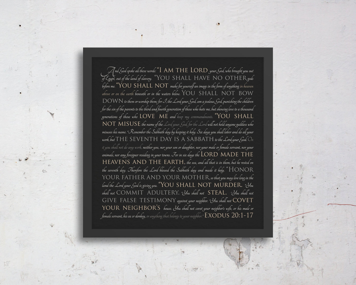 The 10 Commandments or Custom Scripture Wall Decor - HoneycombProverbs - Giclée - Christian Wall Art