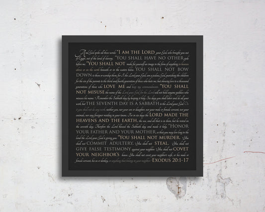 The 10 Commandments or Custom Scripture Wall Decor - HoneycombProverbs - Giclée - Christian Wall Art