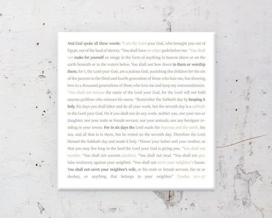 The 10 Commandments Custom Scripture Bible Verse Decor - HoneycombProverbs - Giclée - Christian Wall Art