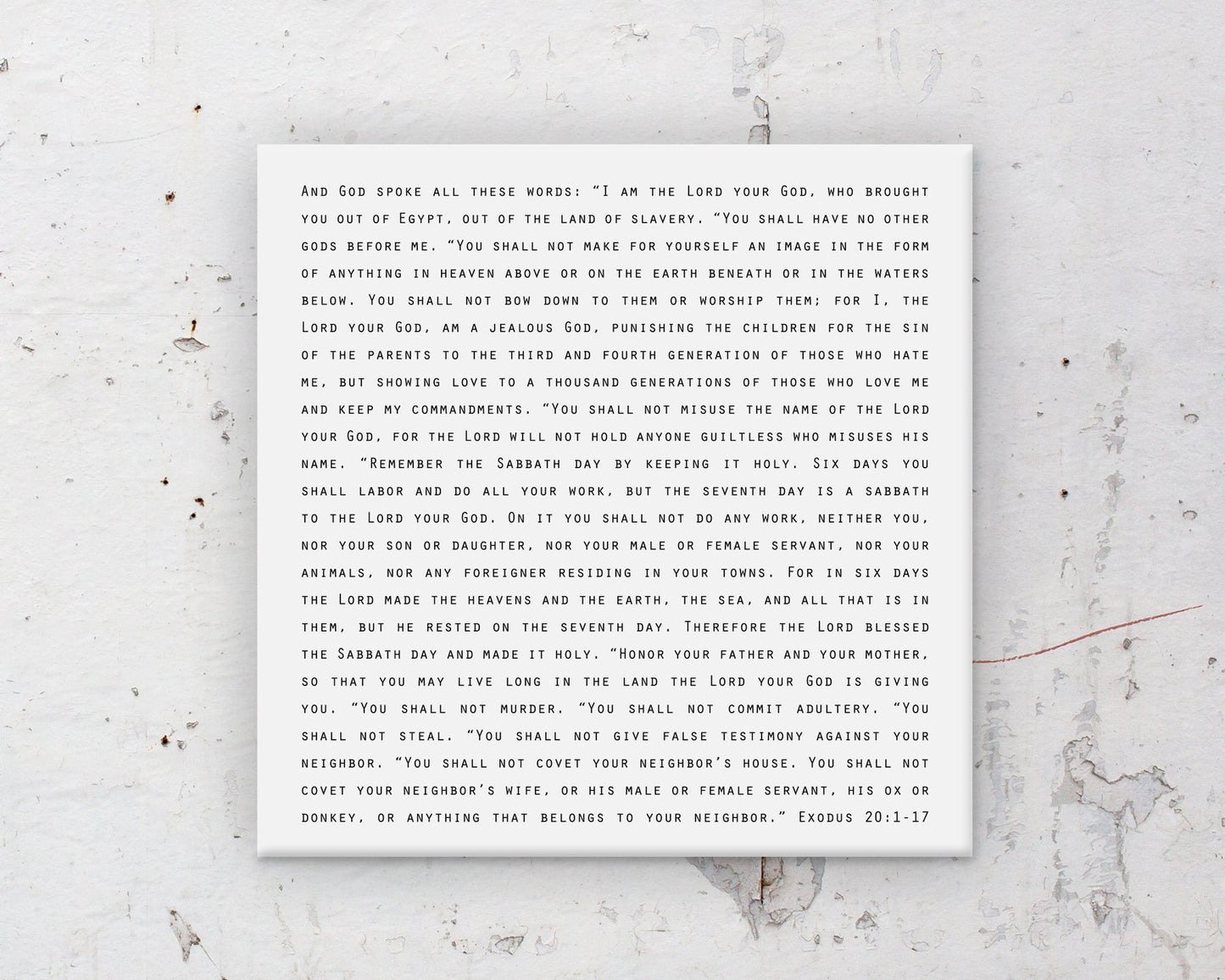 The 10 Commandments Black and White Modern Decor - HoneycombProverbs - Giclée - Christian Wall Art