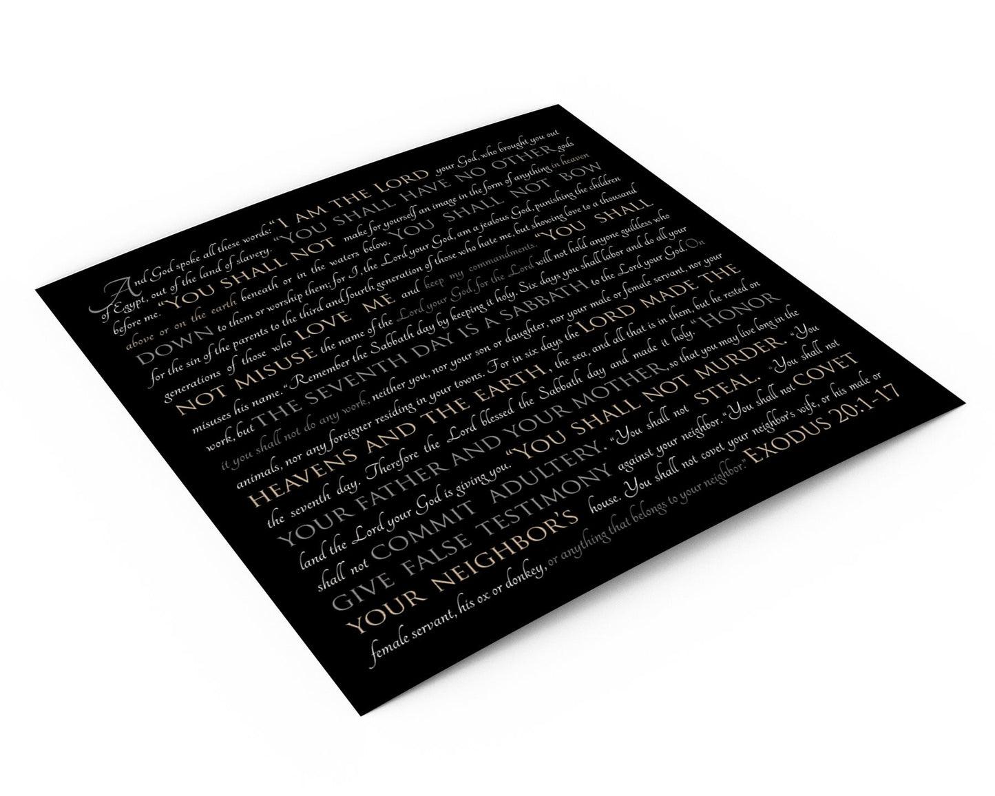 The 10 Commandments or Custom Scripture Wall Decor - HoneycombProverbs - Giclée - Christian Wall Art